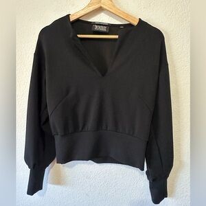 Scotch & Soda Good Luck Charm Voluminous Sleeved Black Sweater - Size XS